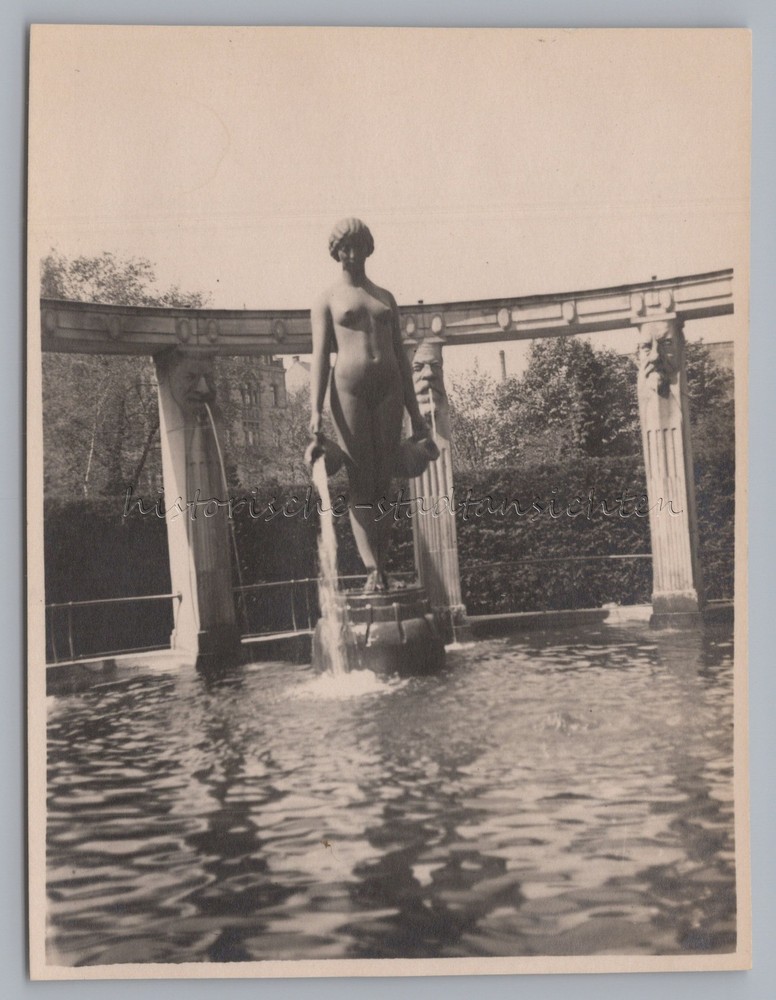 Karlsruhe 1924 – Stephanplatz Stephanbrunnen – Old Photo 1920s
