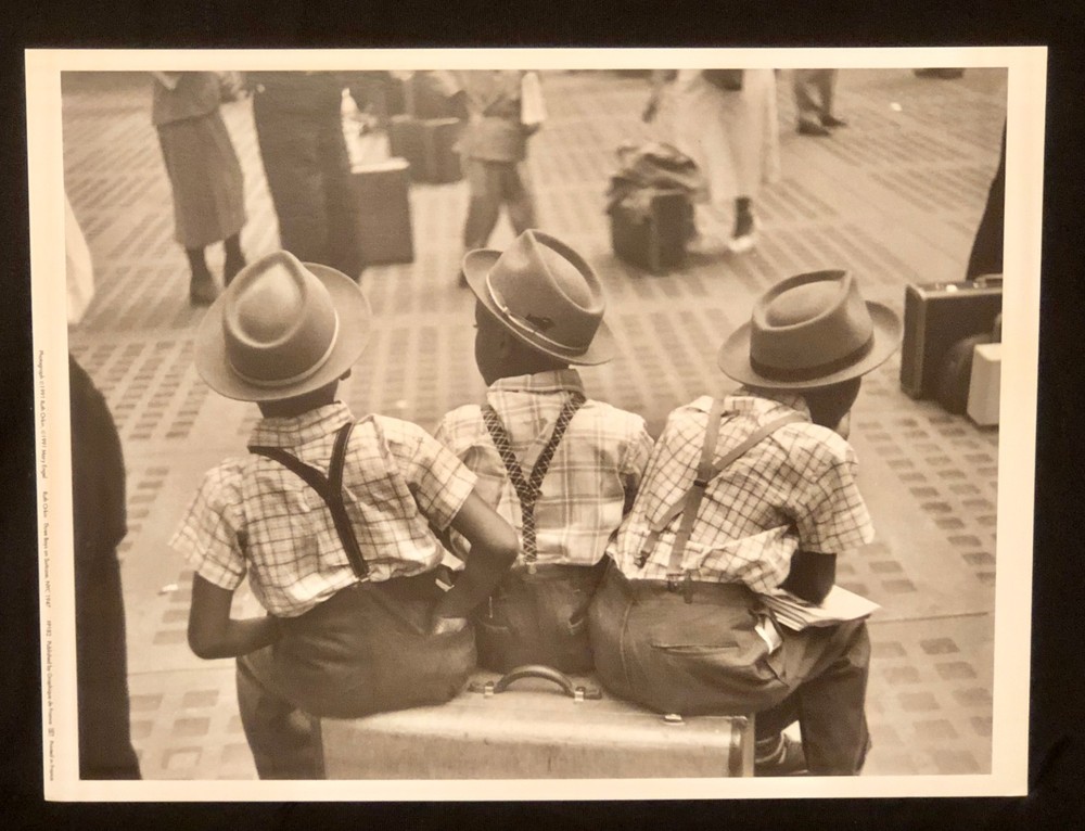 RUTH ORKIN Photograph 3 Boys on Suitcase 1947 9×12 Lithograph Portfolio Print