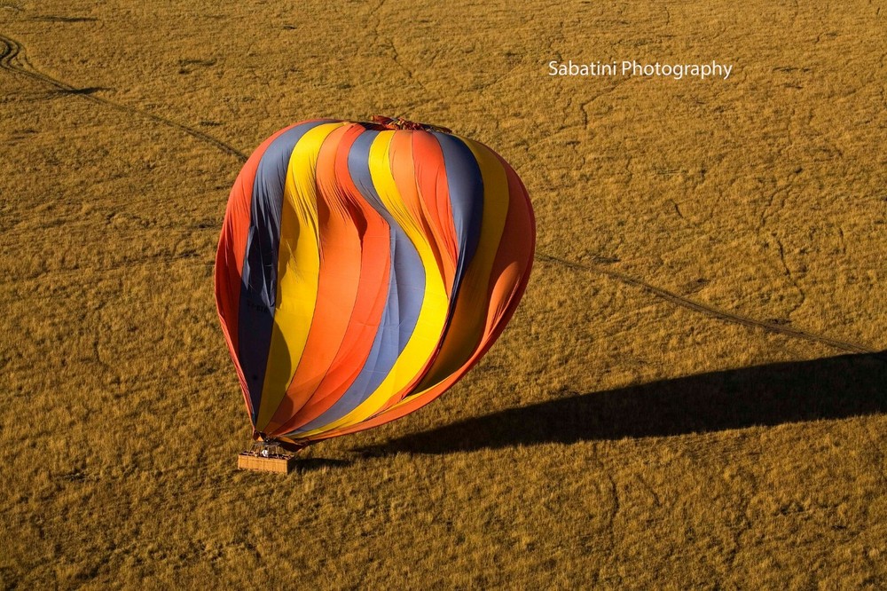 Hot Air Balloon Landing, Masai Mara, Kenya 11 x 14 Print Metallic Paper