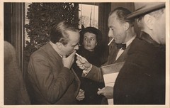 Photo postcard men smoking cigarette actor photo Otto Blum approx. 1950s