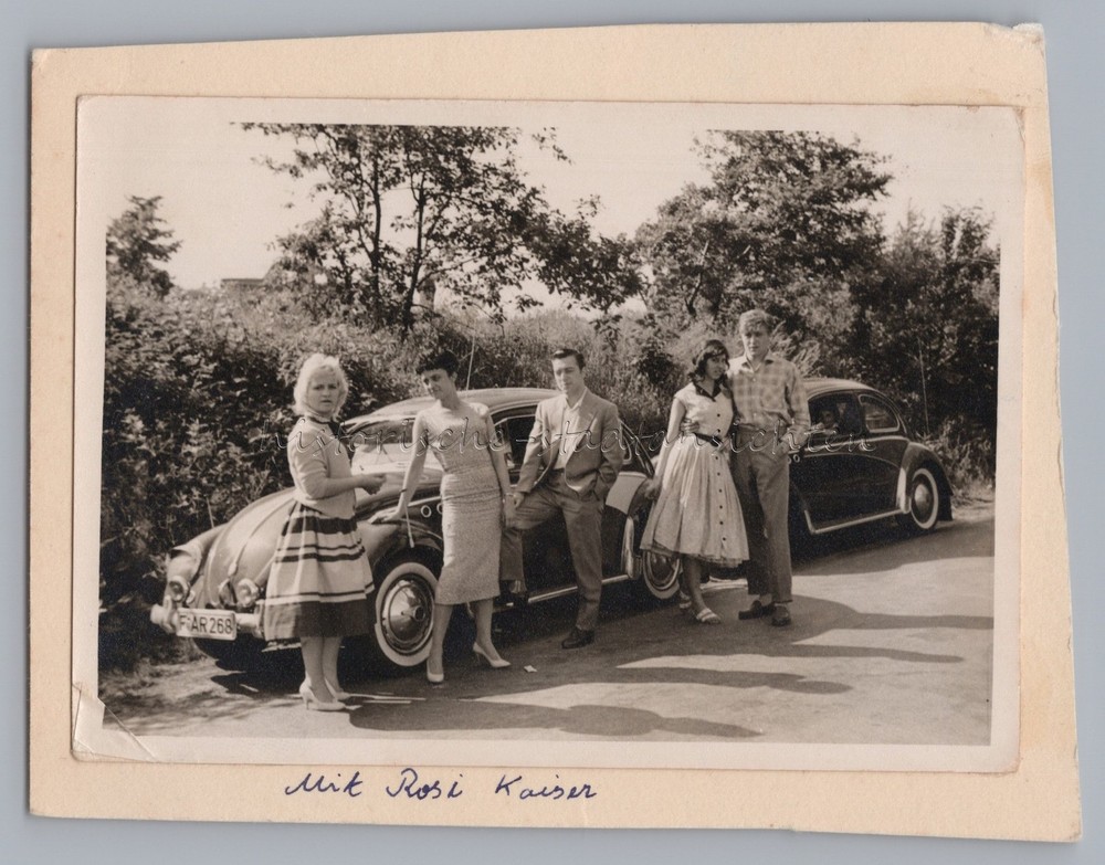 Rockabilly Fashion VW Beetle Car – Old Photo 1950s 1960s