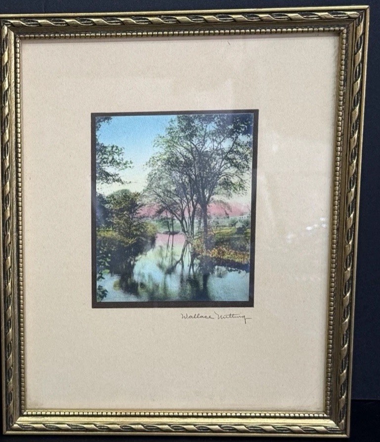 1942 Original Signed, Dated Wallace Nutting Hand Colored Photograph