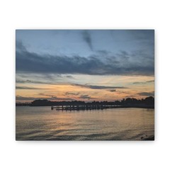Framed Canvas Art Print, Coastal Sunset Wall Decor, Ocean Landscape Art, Decor
