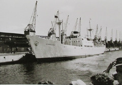 HERITAGE priv. Photo of old time! Ship steamer cargo ship Svanesund in port