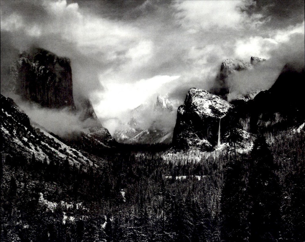 1972 1944 Ansel Adams Winter Storm Yosemite National Park Art Photo