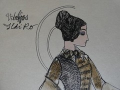 Slotiro – Lady-in-waiting, mixed media, autographed, 1977