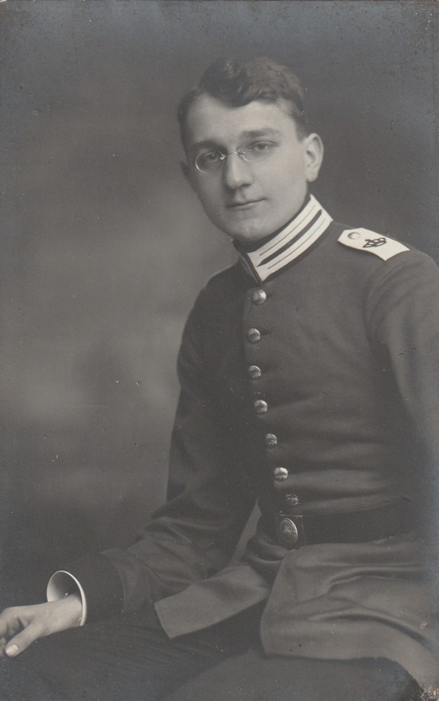 Photo postcard young man in uniform Mannheim WWI