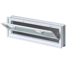 Clearly Secure 24 in x 8 in x 3 in Hopper Vent for Glass Block Windows HV248A