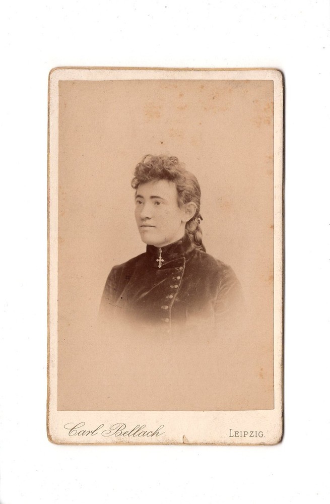 CDV photo lady portrait with dedication-Leipzig 1889