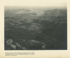 San Francisco Bay aerial antique art photo California