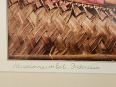 «Musicians in Boli, Indonesia» Signed Art Photograph ’94 14×17 framed size Vtg