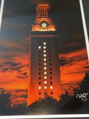 UT Tower Photography Framed Print 23.5×19.5 Signed By Randy Smith Authenticated