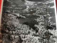 Vintage 1930s/40s Colorado Linen Backed Silver Gelatin Photo Mt. Evans Echo Lake