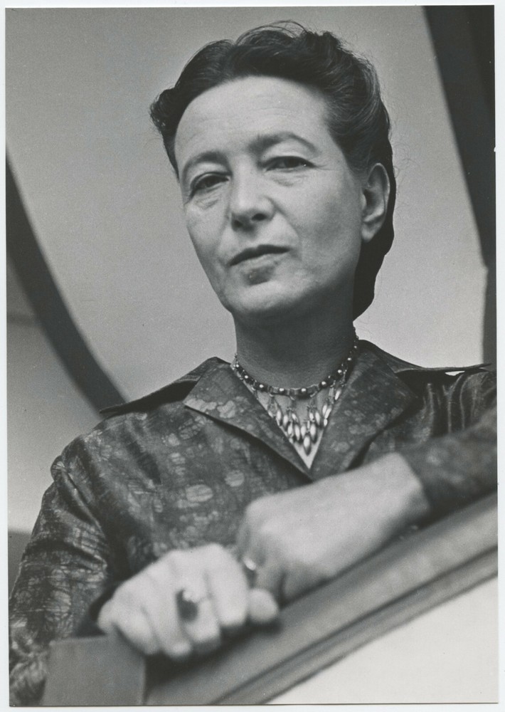 SIMONE DE BEAUVOIR, 1967 by Jerry Bauer / VINTAGE / STAMPED!