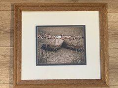 Mike Nocher Hand Signed Coastal Boat Photograph Framed Marsh Scene
