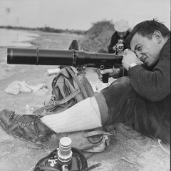 Photo Print On Silver Paper Ornithologist Photographer 1960 Size 30x30cm