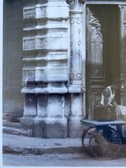 Vintage PALACIO VIENNA HOTEL B&W Photograph. Cuba Bike Street Vendor