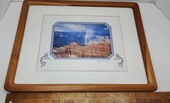 Signed James Thomson Wood Framed Photograph Rainbow Grand Canyon Snapshot 15×12