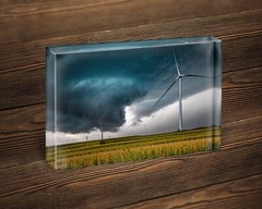 Tornado photography print wind turbine picture Iowa farmland wall art photo