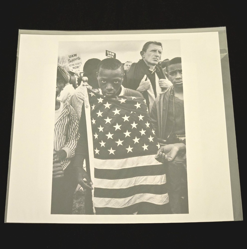 Bruce Davidson Magnum Signed Square Print 6″x6″ Protest March Alabama 1965 B&W