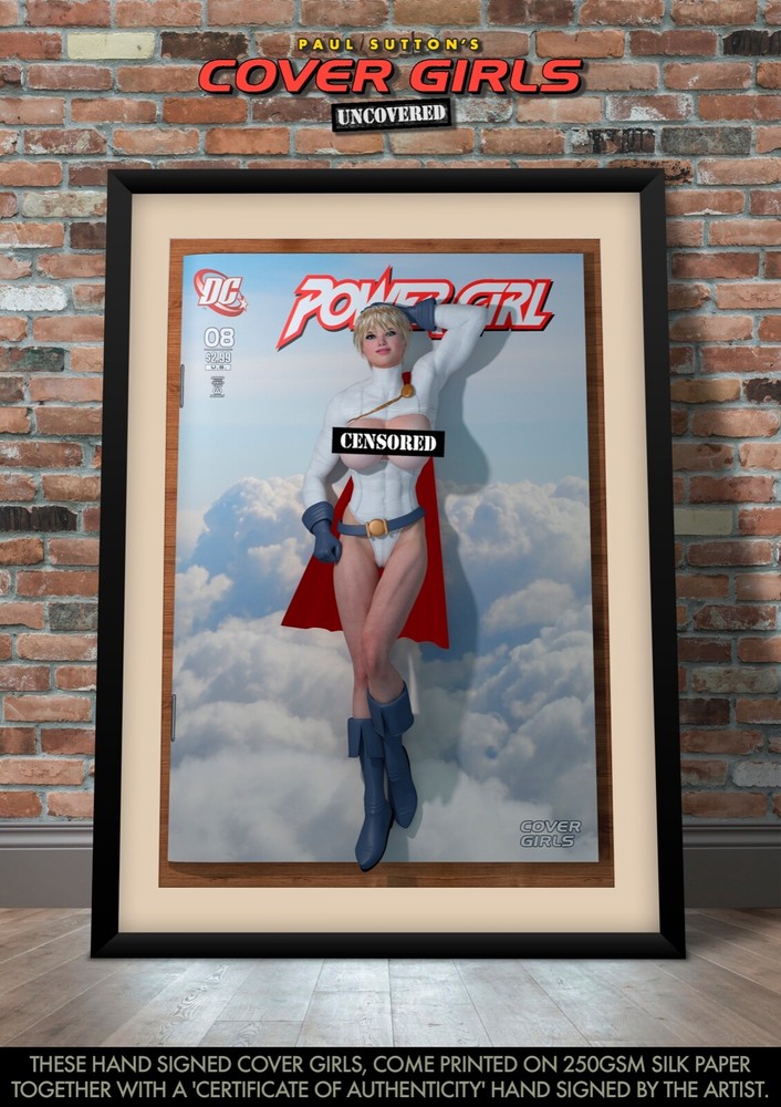 Power Girl SEXY Karen Starr DC Comic Signed A3 Print Pin-Up Cover Girls Superman
