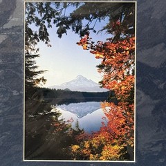 Sherrill SIGNED Matted Photo 8×10 Mt Hood Lost Lake Autumn Reflection Vertical