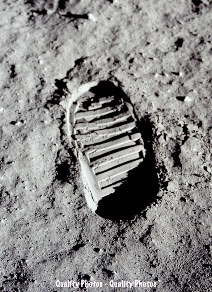 Buzz Aldrin Bootprint on Moon 8.5×11″ Photo Print Apollo 11 NASA Lunar Landscape