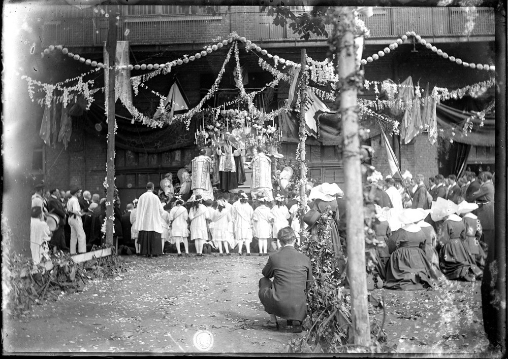 Office Religious In Air Communicators Antique Negative Photo Glasses 13×18 On. 1910