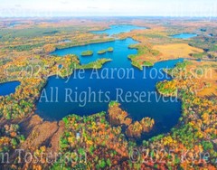 Fishtrap Lake, Vilas Co., Boulder Junction, Wisc. Aerial Photo. Frame Optional.