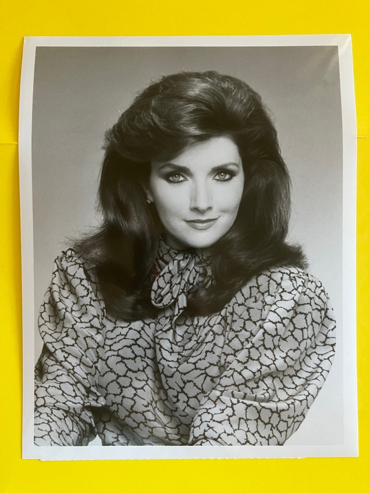 Morgan Brittany «Dallas» original vintage press headshot photo w/snipe CAPTION
