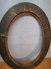 ANTIQUE Oval Portrait/Highly Ornate Tiger Wood & Heavy Gilded Gold Floral Frame