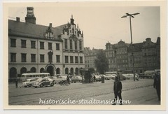 Wroclaw Wroclaw 1965 – Poland – Marketplace Cars VW Beetle Bus – Old Photo 1960s
