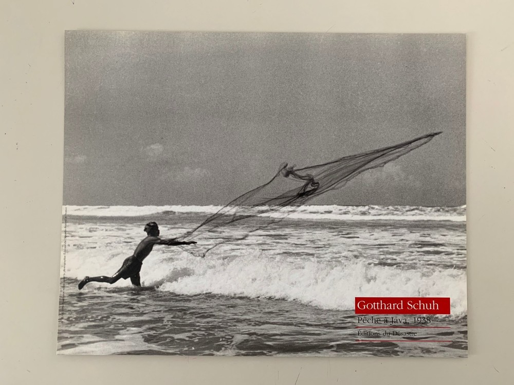 GOTTHARD SCHUH,’FISHING IN JAVA,1938′ RARE AUTHENTIC 1990 ART PHOTO PRINT