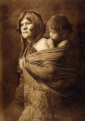 Hopi Mother with Child, by Edward S. Curtis, 5″ x 7″, c1921