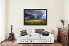 Funnel Cloud Photography Print: Oklahoma Tornado Storm Weather Stormy Sky Photo