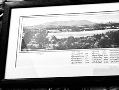 JB Kahill~1924~RARE MAINE B&W Panorama & Diagram~Mountains~Ski Resorts~ Framed