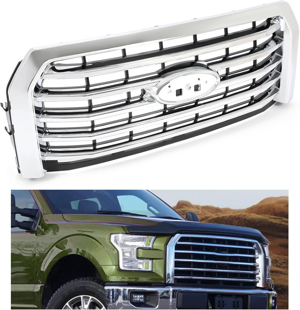 Front Bumper Grille Compatible with 2015-2017 Ford F-150 Replacement for FO12005