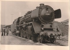 Photo Railway Steam Locomotive 01008 Photograph Agfa Brovira 13x18cm Station