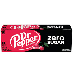 Dr Pepper Zero Sugar Cherry Soda Pop, 12 fl oz, 12 Pack Cans [FREE SHIPPING]