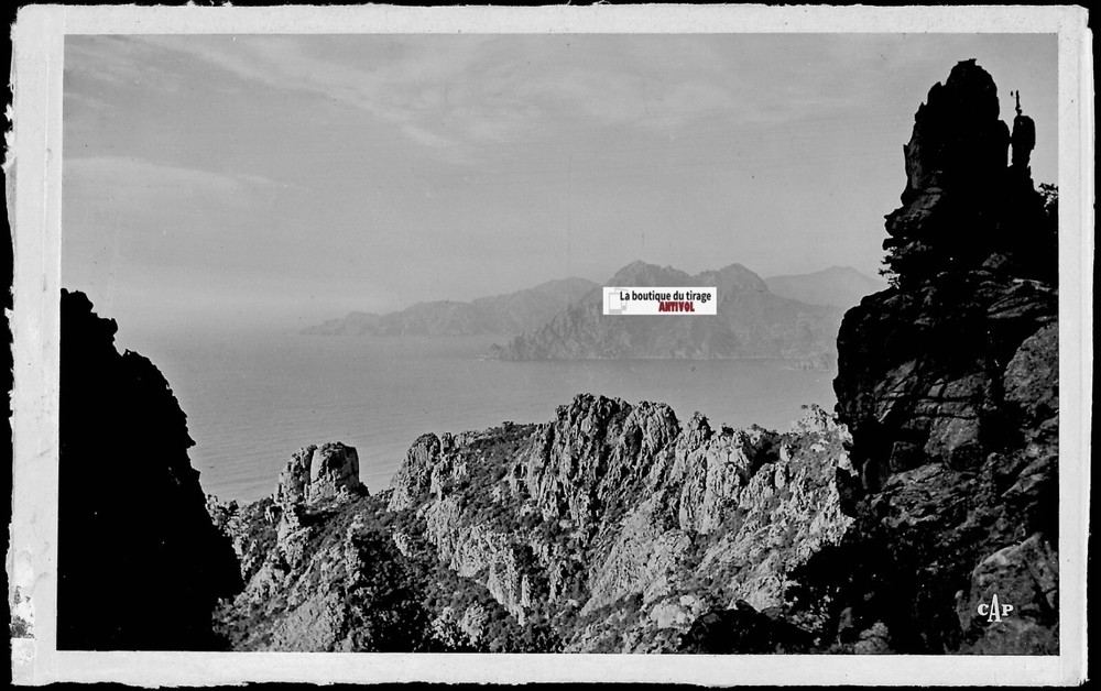 Plate Glass Photo Negative Black & White 3 1/2×5 1/2in, Piana, Corsa, Calanques