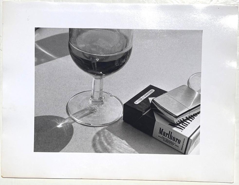 A Glass of Wine & a Pack of Marlboro Cigarettes-1980s- Photograph-Mark Bugzester
