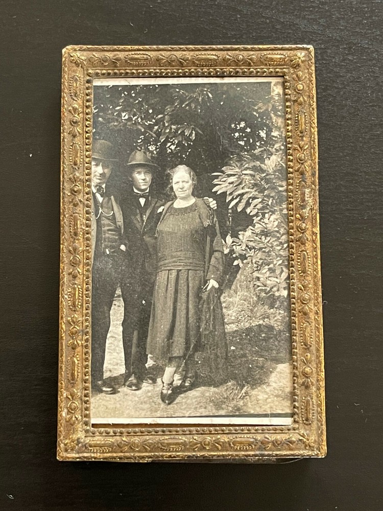 Miniature Photograph With Frame Early 20th Century Family Portrait