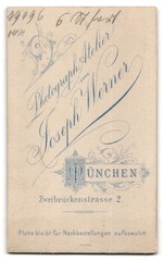 Photograph Joseph Werner, Munich, Zweibrückenstr. 2, Portrait Newlywed