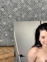 Pinup Girl 4×6 Photograph Beautiful Brunette Woman Nude Model Female Form Photo