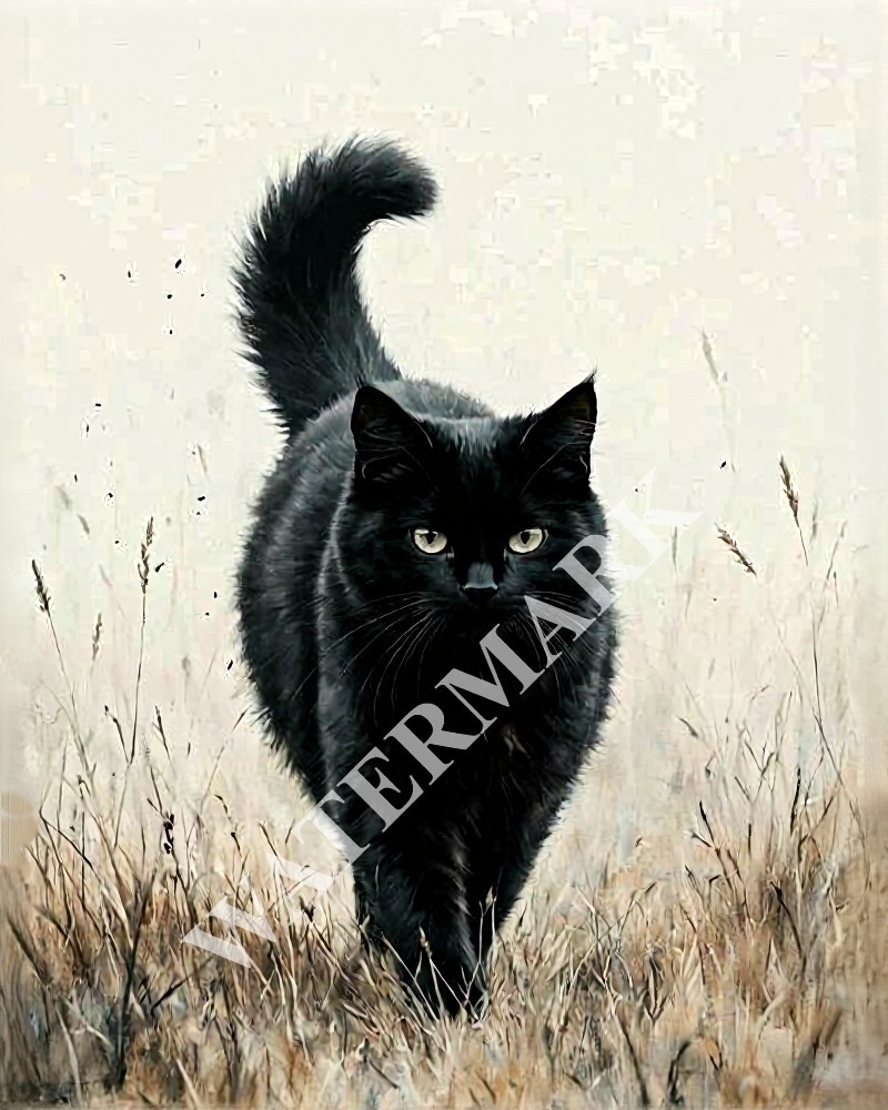 Digital Image Gorgeous Black Cat Picture Wallpaper Desktop Wall Art A63