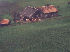 Early 1980’S Color Photograph Rural Landscape With Farmhouse Nancy Brown
