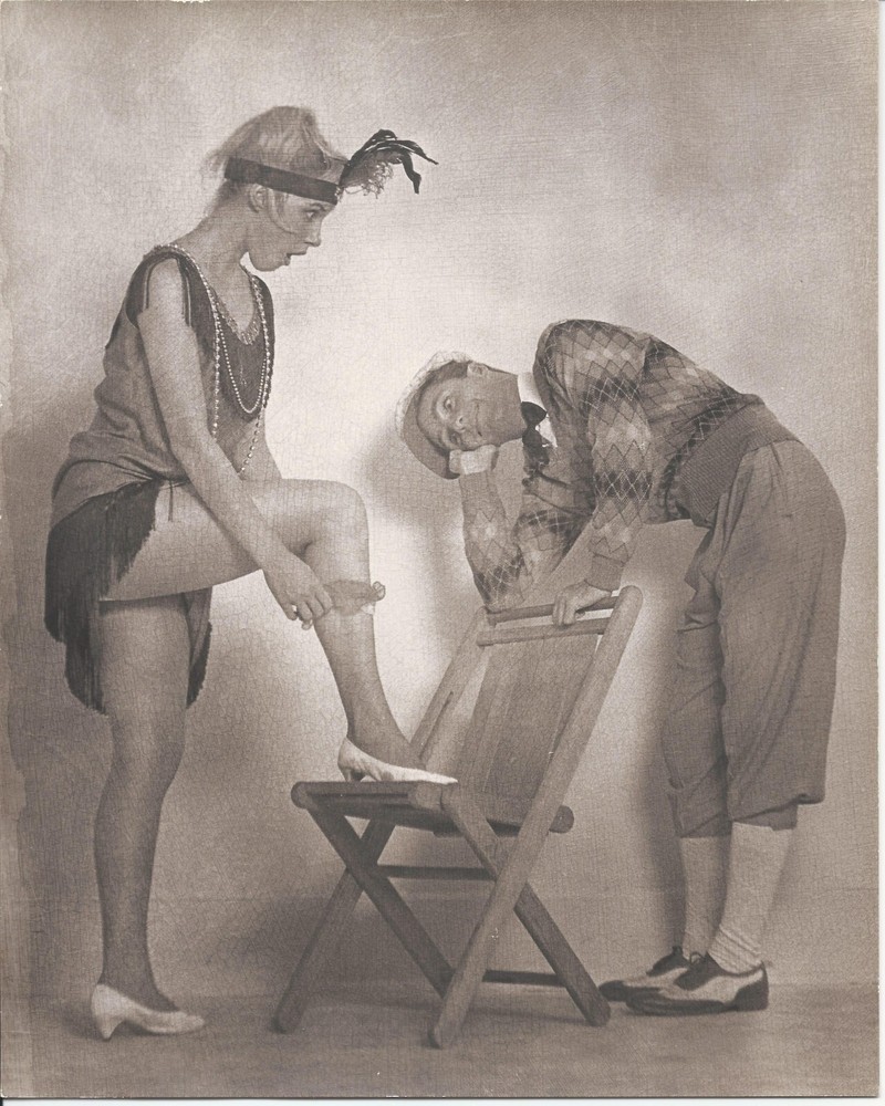 1920’s Man Hot 4 Flappers Leg SEPIA HENDRICKSON PHOTO Original Artist Studio R1