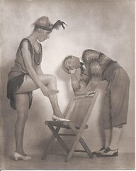 1920’s Man Hot 4 Flappers Leg SEPIA HENDRICKSON PHOTO Original Artist Studio R1