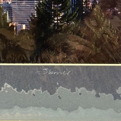 Signed Sherrill Photo Portland Oregon Skyline Mt Hood Cityscape Downtown PNW Art