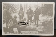 Photo GDR portrait Prenzlau hunting hunter track animal men deer dog picture old